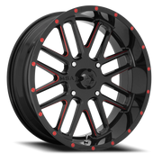 MSA Bandit 18x7 +0 4x156mm 132mm Gloss Black Milled-Red Tint