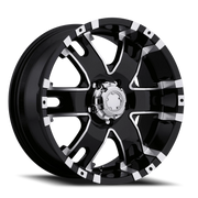 Ultra Baron 201/202 17x9 +12 5x127mm 78mm Gloss Black Diamond Cut Accents-Clear Coat