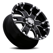 Ultra Baron 201/202 17x9 +25 6x135mm 87mm Gloss Black Diamond Cut Accents-Clear Coat