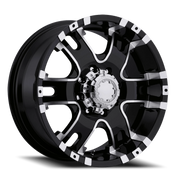 Ultra Baron 201/202 17x9 +12 8x165.1mm 125mm Gloss Black Diamond Cut Accents-Clear Coat