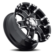 Ultra Baron 201/202 17x9 +12 8x165.1mm 125mm Gloss Black Diamond Cut Accents-Clear Coat