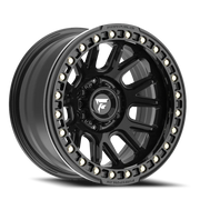 Fittipaldi Offroad Beadlock Series 17x9 -38 6x139.7mm 106.2mm Satin Black Gloss Black Forged Ring