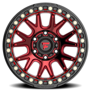 Fittipaldi Offroad Beadlock Series 17x9 -38 6x139.7mm 106.2mm Red Gloss Black Forged Ring