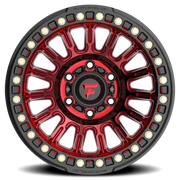 Fittipaldi Offroad Beadlock Series 17x9 -38 6x139.7mm 106.2mm Red Gloss Black Forged Ring