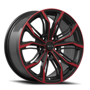 RTX Black Widow 17x7.5 +42 5x114.3mm 73.1mm Black Machined Red