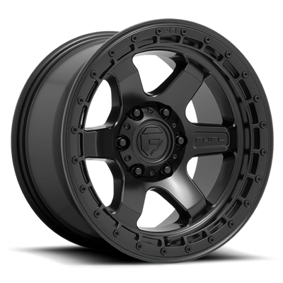 Fuel Block 17x9 +1 6x114.3mm 66.3mm Matte Black Black Ring