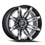 Fuel Brawl 22x10 -18 6x139.7mm 106.1mm Chrome Gloss Black Lip