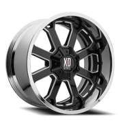 XD Series Buck 25 20x10 -18 6x135mm 87.1mm Gloss Black Milled Center-Chrome Lip