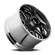 XD Series Buck 25 22x12 -44 5x127mm 78.3mm Gloss Black Milled Center-Chrome Lip