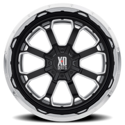 XD Series Buck 25 22x12 -44 5x127mm 78.3mm Gloss Black Milled Center-Chrome Lip