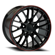 OE Wheels CV08A 17x9.5 +54 5x120.65mm 70.3mm Black Red Line