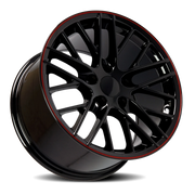 OE Wheels CV08A 17x9.5 +54 5x120.65mm 70.3mm Black Red Line