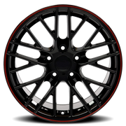 OE Wheels CV08A 18x10.5 +56 5x120.65mm 70.3mm Black Red Line