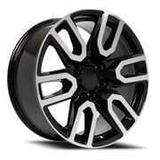 OE Wheels CV36 20x9 +28 6x139.7mm 78.1mm Black Machined