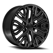 OE Wheels CV37 22x9 +28 6x139.7mm 78.1mm Black Milled Edge