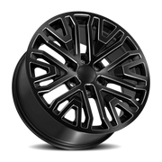 OE Wheels CV37 22x9 +28 6x139.7mm 78.1mm Black Milled Edge