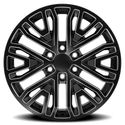 OE Wheels CV37 22x9 +28 6x139.7mm 78.1mm Black Milled Edge
