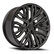 OE Wheels CV37 20x9 +28 6x139.7mm 78.1mm Black Milled Edge
