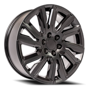 OE Wheels CV39 22x9 +28 6x139.7mm 78.1mm Satin Black Gloss Black