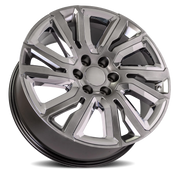 OE Wheels CV39 22x9 +28 6x139.7mm 78.1mm Hyper Black Chrome