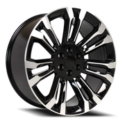 OE Wheels CV43B 24x10 +24 6x139.7mm 78.1mm Black Machined