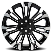 OE Wheels CV43B 24x10 +24 6x139.7mm 78.1mm Black Machined