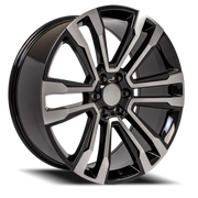 OE Wheels CV44 20x9 +24 6x139.7mm 78.1mm Black Machined