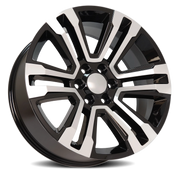 OE Wheels CV44 22x9 +24 6x139.7mm 78.1mm Machined Black