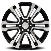 OE Wheels CV44 22x9 +24 6x139.7mm 78.1mm Machined Black