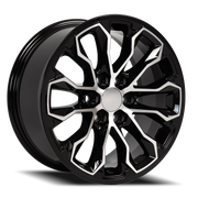 OE Wheels CV54 17x8 +33 6x120mm 66.9mm Black Machined