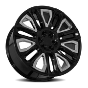 OE Wheels CV57 24x10 +31 6x139.7mm 78.1mm Gloss Black Chrome Insert