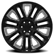 OE Wheels CV57 24x10 +31 6x139.7mm 78.1mm Gloss Black Chrome Insert
