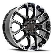 OE Wheels CV67 22x9 +28 6x139.7mm 78.1mm Black Machined