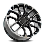OE Wheels CV67 22x9 +28 6x139.7mm 78.1mm Black Machined
