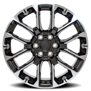 OE Wheels CV67 22x9 +28 6x139.7mm 78.1mm Black Machined
