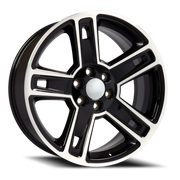 OE Wheels CV74B 22x9 +24 6x139.7mm 78.1mm Machined Black