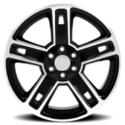 OE Wheels CV74B 22x9 +24 6x139.7mm 78.1mm Machined Black