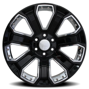 OE Wheels CV93B 22x9 +24 6x139.7mm 78.1mm Black Chrome