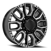 OE Wheels CV97A 20x8.5 +12 8x165.1mm 116.7mm Black Milled Edge