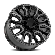 OE Wheels CV97B 20x8.5 +47 8x180mm 124.1mm Black Milled Edge-Tinted Clear