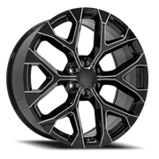OE Wheels CV98B 22x9 +24 6x139.7mm 78.1mm Black Milled Edge
