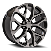OE Wheels CV98B 20x9 +27 6x139.7mm 78.1mm Black Machined