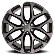 OE Wheels CV98B 22x9 +24 6x139.7mm 78.1mm Black Machined