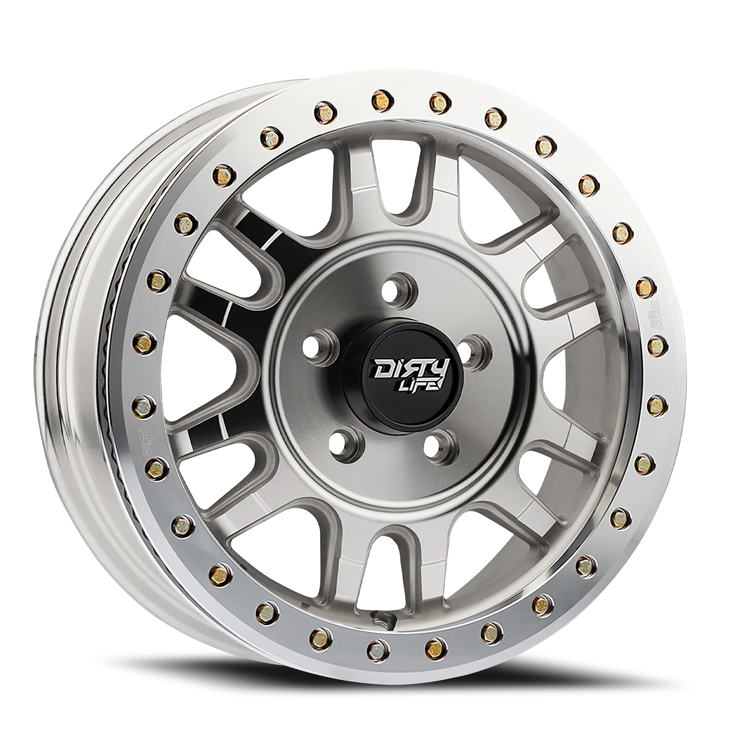 Dirty Life Race Wheels Canyon Pro 9309 17x9 -12 5x127mm 71.5mm Machined Silver Silver Window