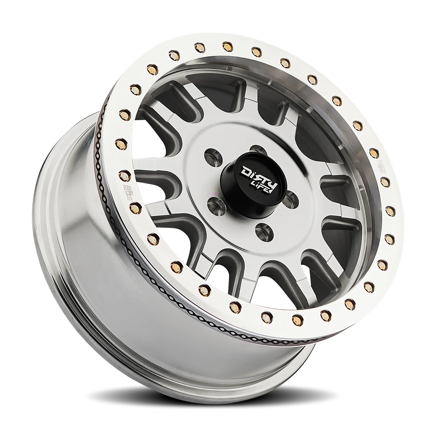 Dirty Life Race Wheels Canyon Pro 9309 17x9 -12 5x127mm 71.5mm Machined Silver Silver Window