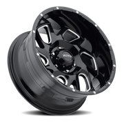 Ultra Carnage 221 20x10 -25 6x135mm 87mm Gloss Black Milled Accents-Clear Coat