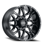Ultra Carnivore 254 22x12 -44 8x165.1mm 125.2mm Gloss Black Milled Accents-Clear Coat