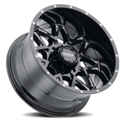 Ultra Carnivore 254 20x9 +18 8x165.1mm 125.2mm Gloss Black Milled Accents-Clear Coat