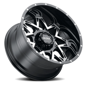 Ultra Carnivore 254 20x12 -44 6x139.7mm 106.1mm Gloss Black Diamond Cut Face-Clear Coat