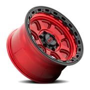 KMC Chase 17x9 -12 5x127mm 71.5mm Candy Red Black Lip